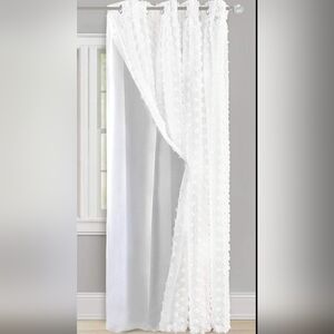 Blackout Curtain. Grommet‎ White Chevron 52W x 84L Pack of 1
